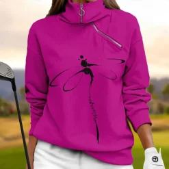 Women's Golf Pullover Sweatshirt Navy Black Red Long Sleeve Top Animal Fall Winter Ladies Golf Attire Clothes Outfits Wear Apparel