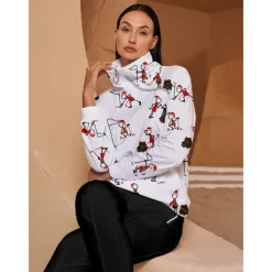 Women's Golf Pullover Sweatshirt White Long Sleeve Top Ladies Golf Attire Clothes Outfits Wear Apparel