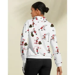 Women's Golf Pullover Sweatshirt White Long Sleeve Top Ladies Golf Attire Clothes Outfits Wear Apparel