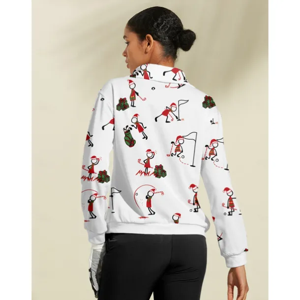 Women's Golf Pullover Sweatshirt White Long Sleeve Top Ladies Golf Attire Clothes Outfits Wear Apparel