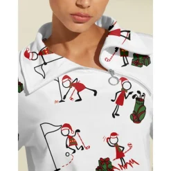 Women's Golf Pullover Sweatshirt White Long Sleeve Top Ladies Golf Attire Clothes Outfits Wear Apparel