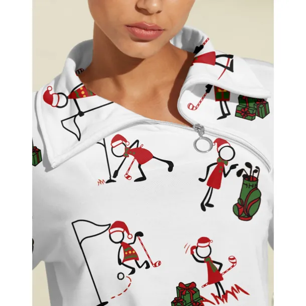 Women's Golf Pullover Sweatshirt White Long Sleeve Top Ladies Golf Attire Clothes Outfits Wear Apparel