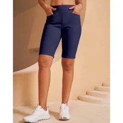 Women's Golf Shorts Black Dark Navy Shorts Ladies Golf Attire Clothes Outfits Wear Apparel