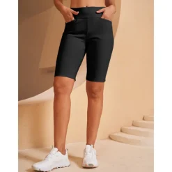 Women's Golf Shorts Black Dark Navy Shorts Ladies Golf Attire Clothes Outfits Wear Apparel