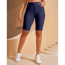 Women's Golf Shorts Black Dark Navy Shorts Ladies Golf Attire Clothes Outfits Wear Apparel