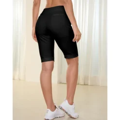 Women's Golf Shorts 22.5inch Slim-Fit Stretch Shorts Navy Black Shorts Ladies Golf Attire Clothes Outfits Wear Apparel