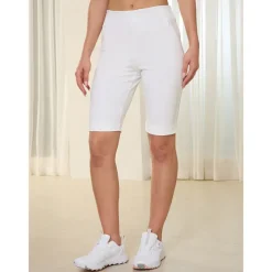 Women's Golf Shorts 22.5inch Slim-Fit Stretch Shorts White Shorts Ladies Golf Attire Clothes Outfits Wear Apparel