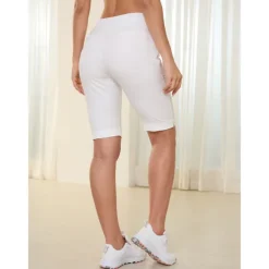 Women's Golf Shorts 22.5inch Slim-Fit Stretch Shorts White Shorts Ladies Golf Attire Clothes Outfits Wear Apparel