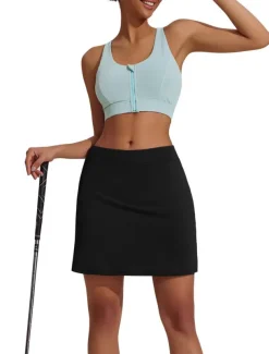 Women's Golf Skirts Black Dark Navy Grey Sun Protection Skirt Ladies Golf Attire Clothes Outfits Wear Apparel