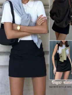 Women's Golf Skirts Black Dark Navy Grey Sun Protection Skirt Ladies Golf Attire Clothes Outfits Wear Apparel