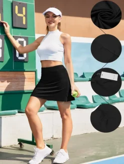 Women's Golf Skirts Black Dark Navy Grey Sun Protection Skirt Ladies Golf Attire Clothes Outfits Wear Apparel