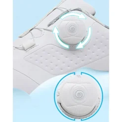 Women's Gray Waterproof Golf Shoes with Dial Lacing System – Comfortable Non-Slip Athletic Footwear for Outdoor Practice, Tournaments or Rainy Days