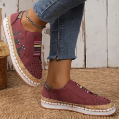 Women's Green Cat Print Slip-On Casual Sneakers – Breathable Loafers with Elastic Panel for Walking, Travel & Everyday Wear