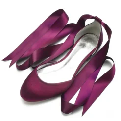 Women's Green Satin Ballet Flats with Long Ribbon Ties, Elegant and Comfortable Shoes for Weddings and Special Occasions