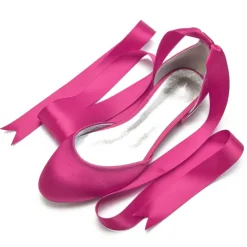 Women's Green Satin Ballet Flats with Long Ribbon Ties, Elegant and Comfortable Shoes for Weddings and Special Occasions