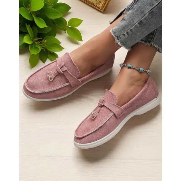 Women's Green Suede Loafers, Lightweight Flats with Gold Bit Detail for Casual Outfits and Daily Dates