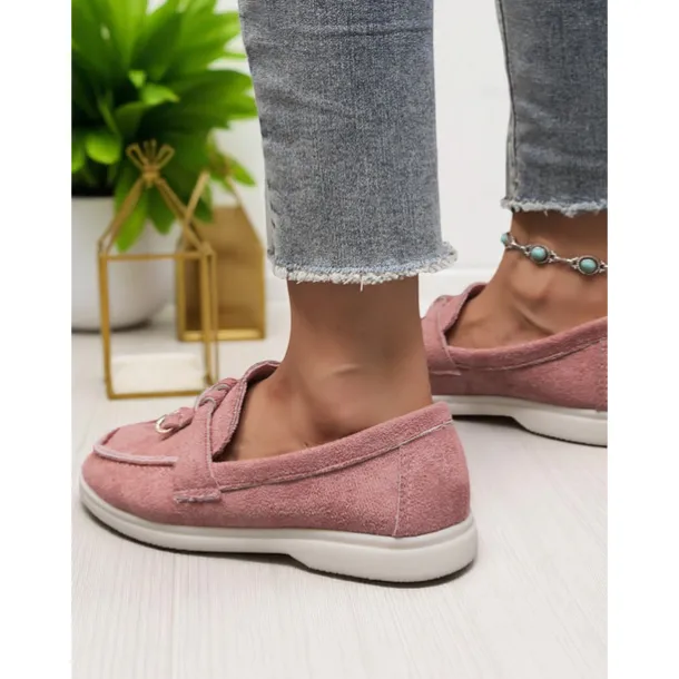 Women's Green Suede Loafers, Lightweight Flats with Gold Bit Detail for Casual Outfits and Daily Dates