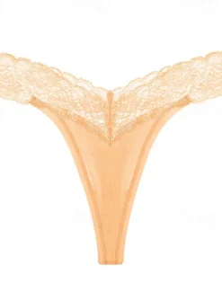 Women's G-strings & Thongs Panties 1 PC Underwear Romantic Sexy Lace Lace Pure Color Cotton Low Waist Petite Super Sexy Black Pink Wine XS S M Home Outfits