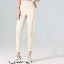 Women's Gym Leggings Joggers Leggings Basic Lightweight High Waist Yoga Fitness Gym Workout Pants Light Brown Black White Fall Winter Sports Activewear Micro-elastic Skinny