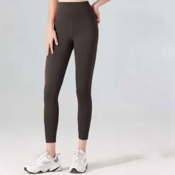 Women's Gym Leggings Joggers Leggings Basic Lightweight High Waist Yoga Fitness Gym Workout Pants Light Brown Black White Fall Winter Sports Activewear Micro-elastic Skinny