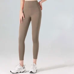 Women's Gym Leggings Joggers Leggings Basic Lightweight High Waist Yoga Fitness Gym Workout Pants Light Brown Black White Fall Winter Sports Activewear Micro-elastic Skinny