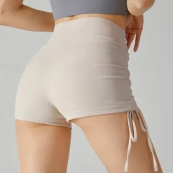 Women's Gym Shorts Yoga Shorts Workout Shorts Drawstring High Waist Yoga Gym Workout Pilates Shorts Black Blue Brown Sports Activewear Stretchy Slim