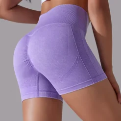 Women's Gym Shorts Yoga Shorts Workout Shorts High Waist Yoga Gym Workout Pilates Shorts Dark Grey Sky Blue Purple Sports Activewear Stretchy Slim