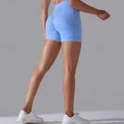 Women's Gym Shorts Yoga Shorts Workout Shorts High Waist Yoga Gym Workout Pilates Shorts Dark Grey Sky Blue Purple Sports Activewear Stretchy Slim