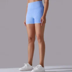 Women's Gym Shorts Yoga Shorts Workout Shorts High Waist Yoga Gym Workout Pilates Shorts Dark Grey Sky Blue Purple Sports Activewear Stretchy Slim