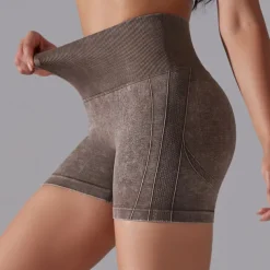 Women's Gym Shorts Yoga Shorts Workout Shorts High Waist Yoga Gym Workout Pilates Shorts Dark Grey Sky Blue Purple Sports Activewear Stretchy Slim