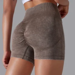 Women's Gym Shorts Yoga Shorts Workout Shorts High Waist Yoga Gym Workout Pilates Shorts Dark Grey Sky Blue Purple Sports Activewear Stretchy Slim