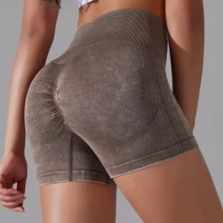 Women's Gym Shorts Yoga Shorts Workout Shorts High Waist Yoga Gym Workout Pilates Shorts Dark Grey Sky Blue Purple Sports Activewear Stretchy Slim