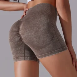 Women's Gym Shorts Yoga Shorts Workout Shorts High Waist Yoga Gym Workout Pilates Shorts Dark Grey Sky Blue Purple Sports Activewear Stretchy Slim