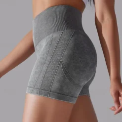 Women's Gym Shorts Yoga Shorts Workout Shorts High Waist Yoga Gym Workout Pilates Shorts Dark Grey Sky Blue Purple Sports Activewear Stretchy Slim