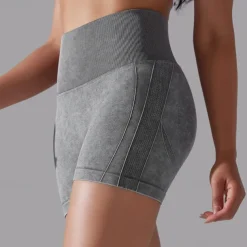 Women's Gym Shorts Yoga Shorts Workout Shorts High Waist Yoga Gym Workout Pilates Shorts Dark Grey Sky Blue Purple Sports Activewear Stretchy Slim