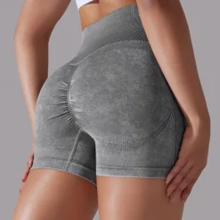 Women's Gym Shorts Yoga Shorts Workout Shorts High Waist Yoga Gym Workout Pilates Shorts Dark Grey Sky Blue Purple Sports Activewear Stretchy Slim