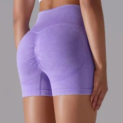 Women's Gym Shorts Yoga Shorts Workout Shorts High Waist Yoga Gym Workout Pilates Shorts Dark Grey Sky Blue Purple Sports Activewear Stretchy Slim
