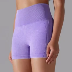 Women's Gym Shorts Yoga Shorts Workout Shorts High Waist Yoga Gym Workout Pilates Shorts Dark Grey Sky Blue Purple Sports Activewear Stretchy Slim