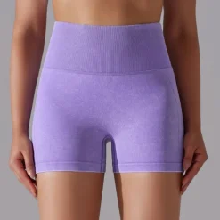 Women's Gym Shorts Yoga Shorts Workout Shorts High Waist Yoga Gym Workout Pilates Shorts Dark Grey Sky Blue Purple Sports Activewear Stretchy Slim