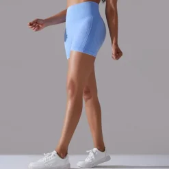 Women's Gym Shorts Yoga Shorts Workout Shorts High Waist Yoga Gym Workout Pilates Shorts Dark Grey Sky Blue Purple Sports Activewear Stretchy Slim