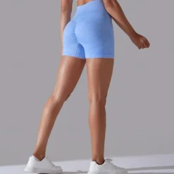 Women's Gym Shorts Yoga Shorts Workout Shorts High Waist Yoga Gym Workout Pilates Shorts Dark Grey Sky Blue Purple Sports Activewear Stretchy Slim