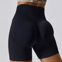 Women's Gym Shorts Yoga Shorts Workout Shorts Elastic Waistband High Waist Yoga Gym Workout Pilates Shorts Black Blue Light Purple Sports Activewear Stretchy Slim