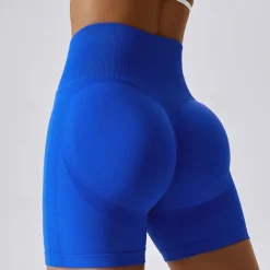 Women's Gym Shorts Yoga Shorts Workout Shorts Elastic Waistband High Waist Yoga Gym Workout Pilates Shorts Black Blue Light Purple Sports Activewear Stretchy Slim