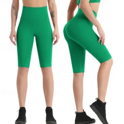 Women's Gym Shorts Yoga Shorts Workout Shorts High Waist Yoga Gym Workout Pilates Capri Leggings Black Fuchsia Orange Sports Activewear Stretchy Slim