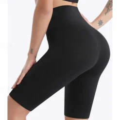 Women's Gym Shorts Yoga Shorts Workout Shorts High Waist Yoga Gym Workout Pilates Capri Leggings Black Fuchsia Orange Sports Activewear Stretchy Slim