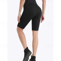 Women's Gym Shorts Yoga Shorts Workout Shorts High Waist Yoga Gym Workout Pilates Capri Leggings Black Fuchsia Orange Sports Activewear Stretchy Slim