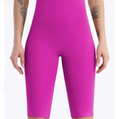 Women's Gym Shorts Yoga Shorts Workout Shorts High Waist Yoga Gym Workout Pilates Capri Leggings Black Fuchsia Orange Sports Activewear Stretchy Slim