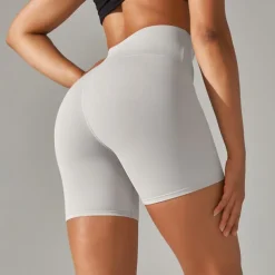 Women's Gym Shorts Yoga Shorts Workout Shorts High Waist Yoga Gym Workout Pilates Shorts Black White Dark Gray Sports Activewear Stretchy Slim