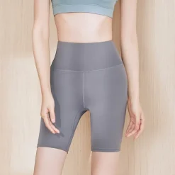 Women's Gym Shorts Yoga Shorts Workout Shorts High Waist Yoga Gym Workout Pilates Shorts Dark Grey Black Pink Sports Activewear Stretchy Slim