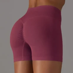 Women's Gym Shorts Yoga Shorts Workout Shorts Criss Cross Waist High Waist Yoga Gym Workout Pilates Shorts Black Army Green Red Sports Activewear Stretchy Slim